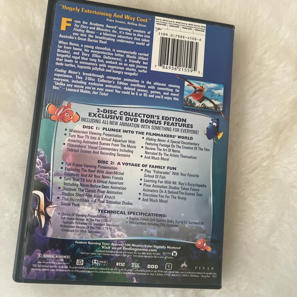 Disney DVD Collection: Peter Pan, Finding Nemo, Monsters, Inc. - Multicolor